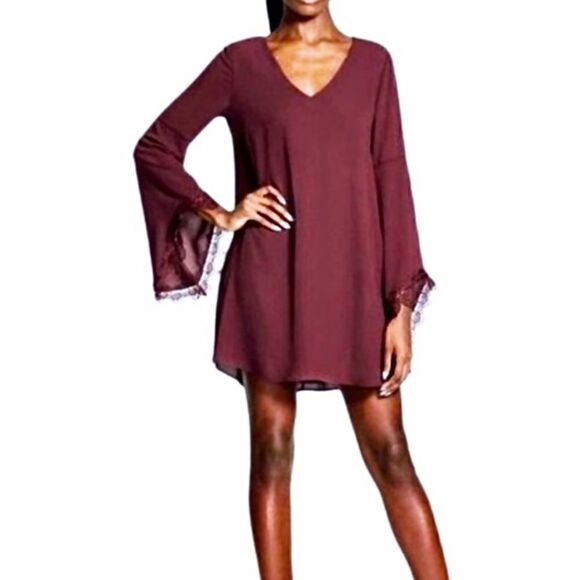 ASTR Burgundy Loose Short Dress Size S - Picture 3 of 11